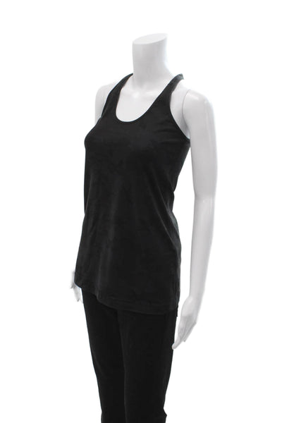 Lululemon Womens Black Nylon Basic Tank Top Round Neck Sleeveless Size 8