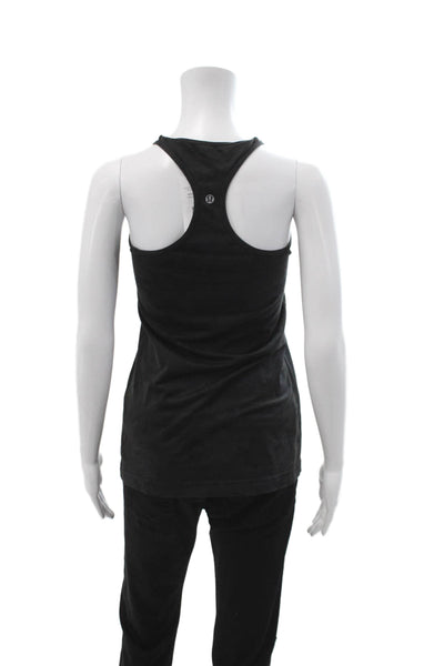 Lululemon Womens Black Nylon Basic Tank Top Round Neck Sleeveless Size 8