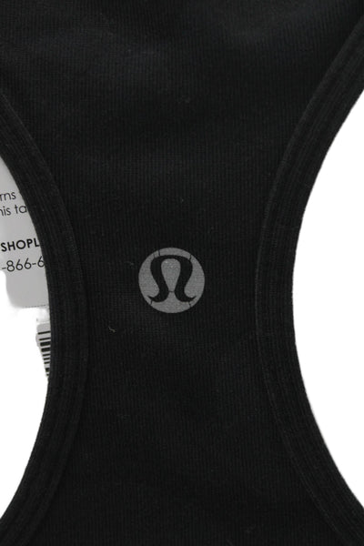 Lululemon Womens Black Nylon Basic Tank Top Round Neck Sleeveless Size 8