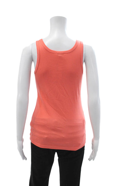 Splendid Women Basic Tank Orange Square Neck Sleeveless Supima Cotton Size M