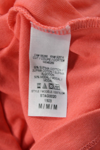 Splendid Women Basic Tank Orange Square Neck Sleeveless Supima Cotton Size M