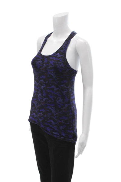 Lululemon Womens Basic Sleeveless Tank Black Camo Nylon Size 8