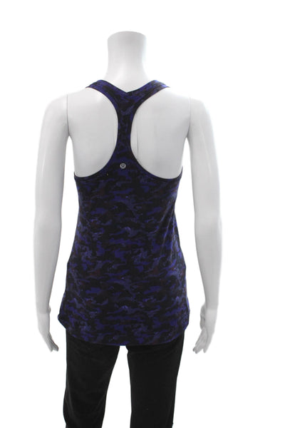 Lululemon Womens Basic Sleeveless Tank Black Camo Nylon Size 8