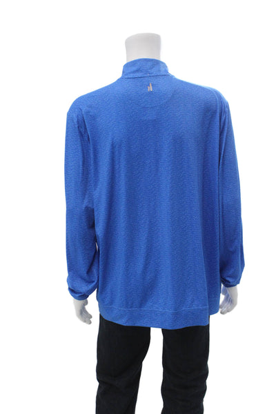 Johnnie-o Mens Band Stand-Up Mock Neck Long Sleeve Blue T-Shirt Size XL