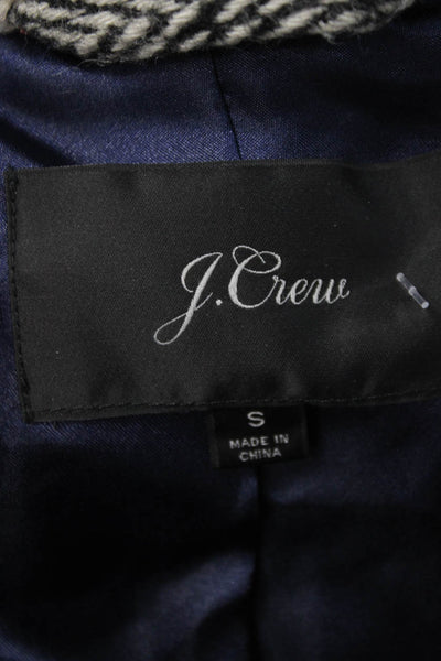 J Crew Unisex Dark Gray Herringbone Motorcycle Jacket Zip Collared Size S