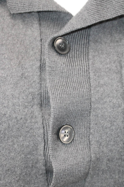 Todd Snyder Womens Cardigan Gray Merino Wool Collared Button Long Sleeve Size L