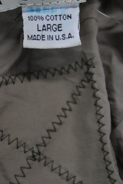 Riley Womens Cropped Army Tank Beige V Neck Drawstring Size L