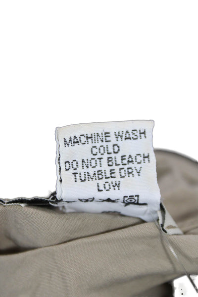 Riley Womens Cropped Army Tank Beige V Neck Drawstring Size L