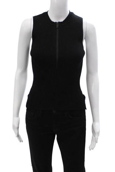 Zara Women Basic Sleeveless Crew Neck Black Tank Size S
