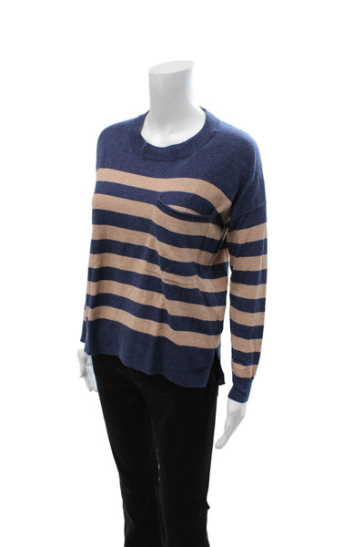 Madewell Unisex Striped Crewneck Long Sleeve Pullover Sweater Dark Blue Size XS