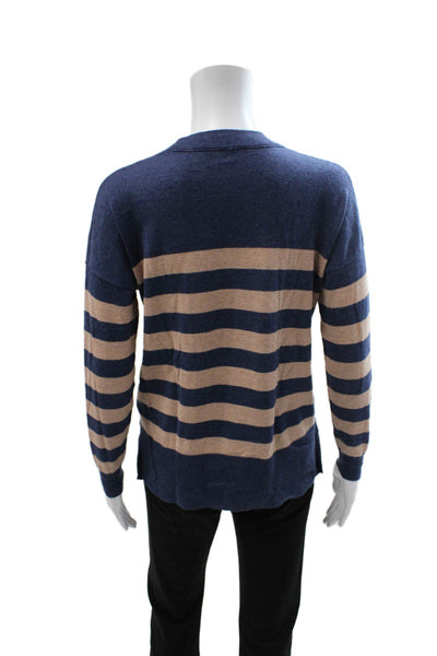 Madewell Unisex Striped Crewneck Long Sleeve Pullover Sweater Dark Blue Size XS