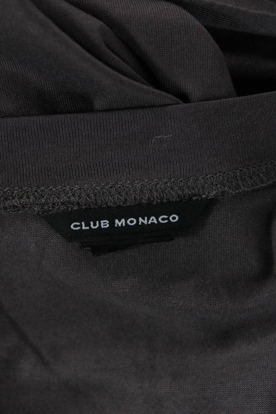 Club Monaco Women Gray Silk Long Sleeve Basic T Shirt Size XS