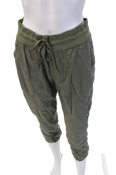 The North Face Womens Capri Cropped Pants Green Drawstring Nylon Size M