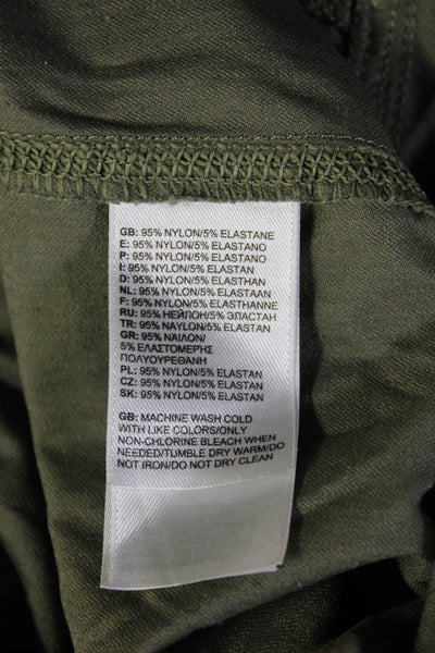 The North Face Womens Capri Cropped Pants Green Drawstring Nylon Size M