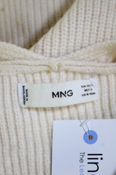 MNG Unisex V-Neck Beige Pullover Sweater Acrylic Long Sleeve Size M