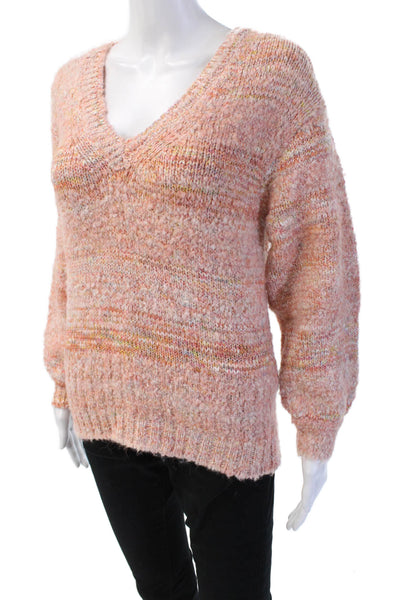J Crew Unisex Pink V Neck Pullover Sweater Bohemian Size 2XS