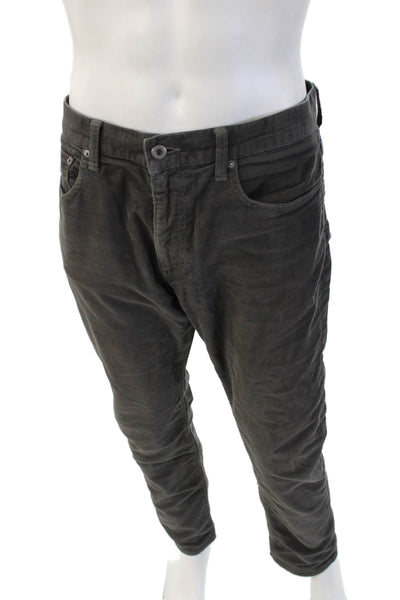 J Crew Mens Dark Gray Classic Pants Button Closure Size 35