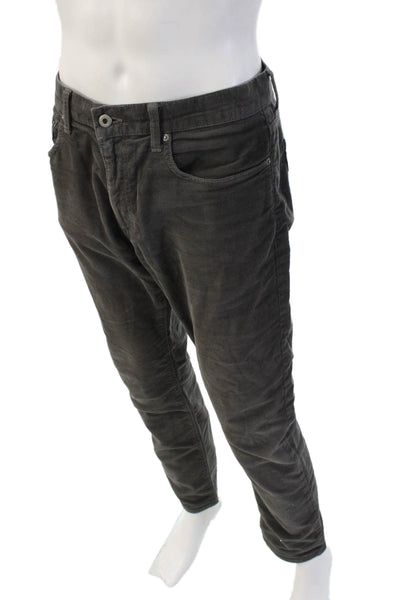 J Crew Mens Dark Gray Classic Pants Button Closure Size 35