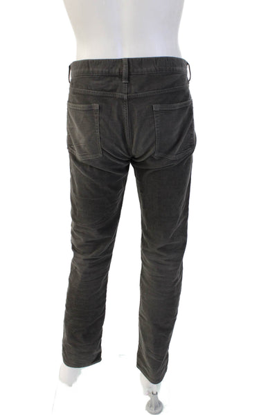 J Crew Mens Dark Gray Classic Pants Button Closure Size 35