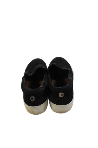 Steve Madden Women's Round Toe Suede Rubber Sole Slip-On Shoes Black Size 8