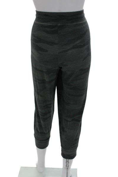 Splendid Unisex Cropped Jogger Sweatpants Dark Gray Camo Drawstring Size L