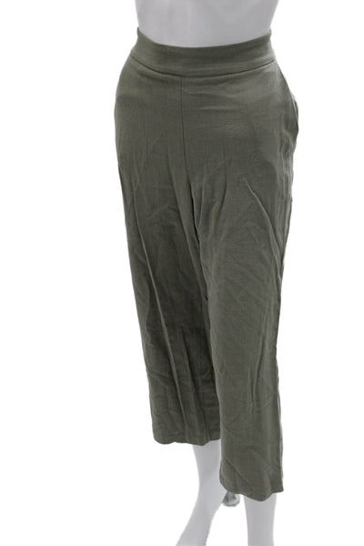 Drew Womens Cropped Green Pants Rayon Linen Blend Size S