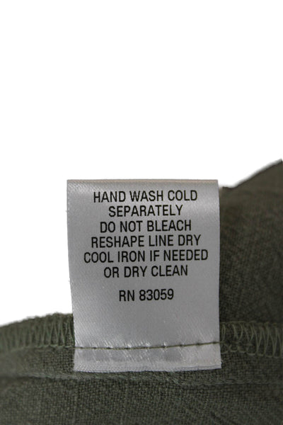 Drew Womens Cropped Green Pants Rayon Linen Blend Size S