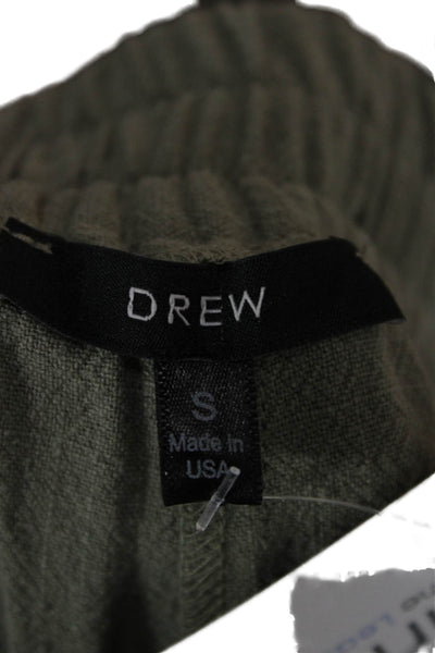 Drew Womens Cropped Green Pants Rayon Linen Blend Size S