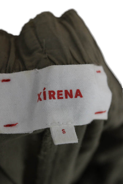 Xirena Womens Cropped Jogger Pants Brown Cotton Drawstring Size M