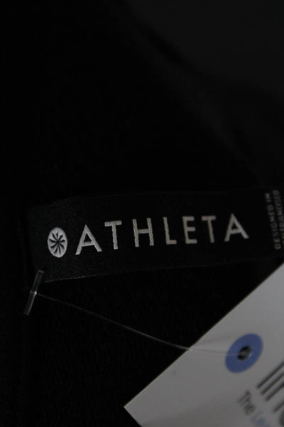Athleta Women Pullover Sweatshirts Black Crewneck Long Sleeve Modal Size L