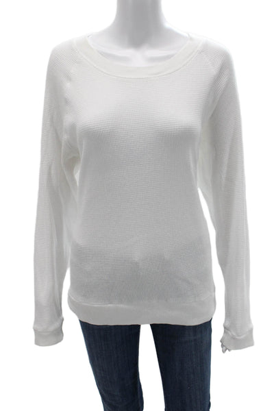 TNA Unisex Pullover Sweater White Long Sleeve Round Neck Size L