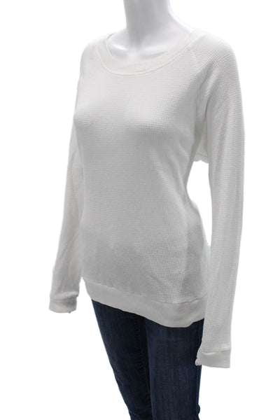 TNA Unisex Pullover Sweater White Long Sleeve Round Neck Size L