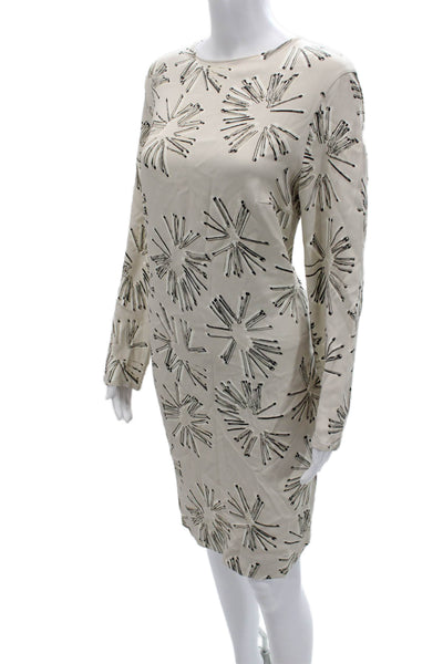 Akris Punto Womens Shift Dress Beige Long Sleeve Knee Length Size 12