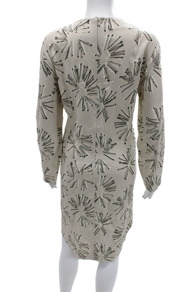 Akris Punto Womens Shift Dress Beige Long Sleeve Knee Length Size 12