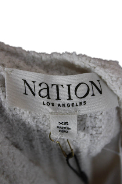 Nation LTD Womens Cropped Basic White V Neck Sleeveless Tank Size XS