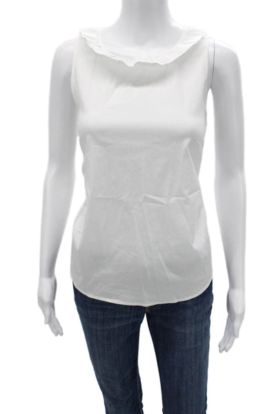 J Crew Womens White Basic Sleeveless Tank Cotton Stretch Size S
