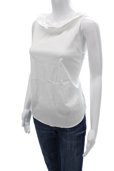 J Crew Womens White Basic Sleeveless Tank Cotton Stretch Size S