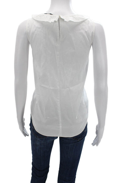 J Crew Womens White Basic Sleeveless Tank Cotton Stretch Size S