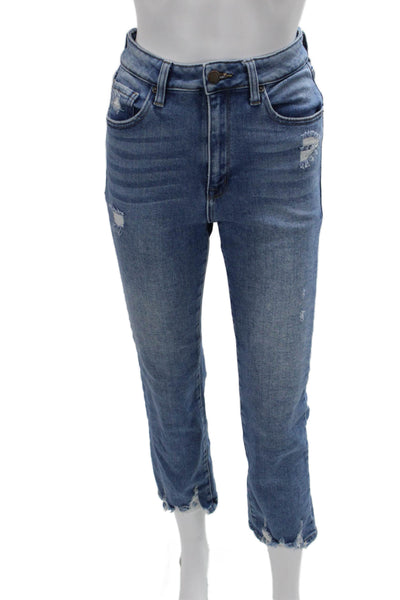 JBD Womens High Rise Ankle Cropped Blue Jeans Size 26