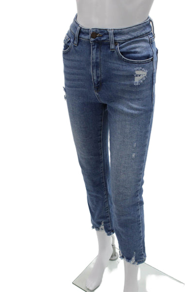 JBD Womens High Rise Ankle Cropped Blue Jeans Size 26