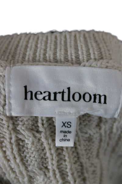 Heartloom Unisex Beige V-Neck Sleeveless Sweater Vest Button Size XS