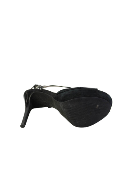 Michael Michael Kors Womens Suede Platform Slingbacks Black Size 7.5 Medium