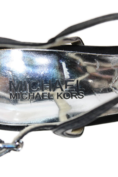 Michael Michael Kors Womens Suede Platform Slingbacks Black Size 7.5 Medium