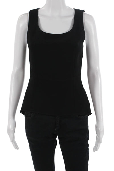 Rag & Bone Women Tank Black Zip Round Neck Sleeveless Classic Size 0