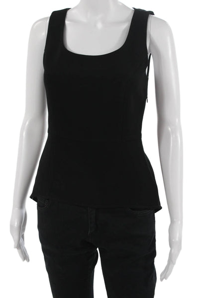 Rag & Bone Women Tank Black Zip Round Neck Sleeveless Classic Size 0