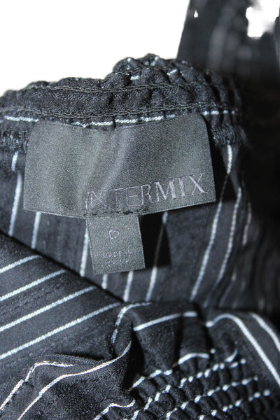 Intermix Womens Black Striped Bohemian Long Sleeve Blouse Size 0P