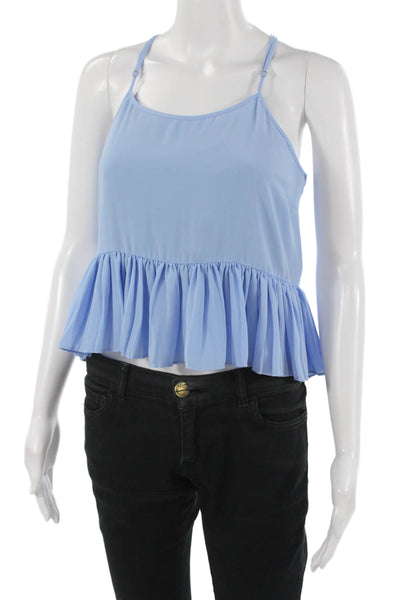 Antik Batik Womens Light Blue Cropped Camisole Sleeveless Size S