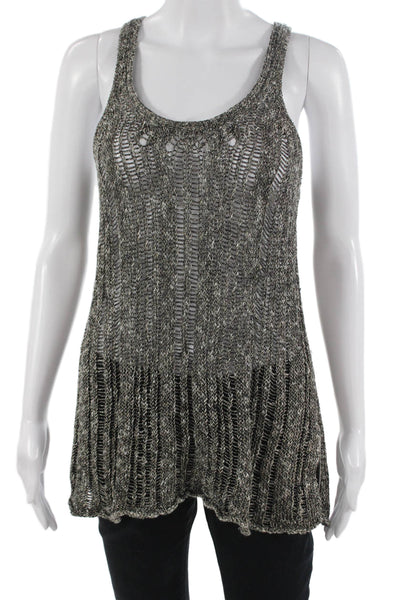 Calypso Saint Barth Women Black Sleeveless Tunic Bohemian Round Neck Size XS