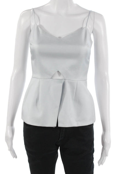 Nicholas Womens Camisole White Sleeveless Zip Polyester Designer Size 4