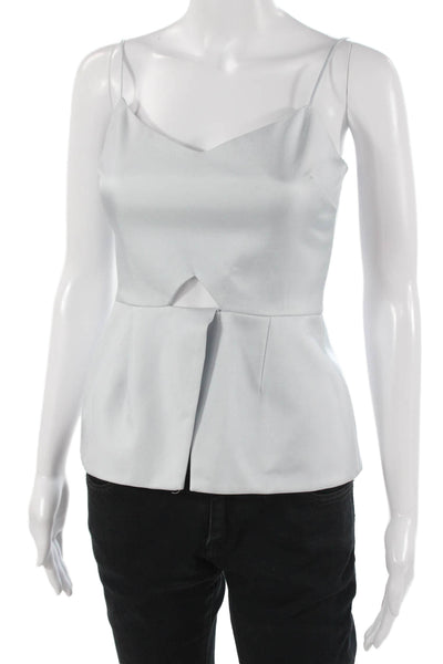 Nicholas Womens Camisole White Sleeveless Zip Polyester Designer Size 4